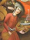 Unknown Persian woman pouring wine painting